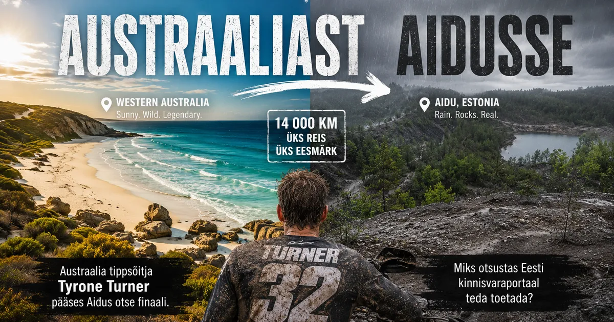 Austraalia tippsõitja Tyrone Turner pääses Aidu Hard Enduro finaali. Miks toetab teda Eesti kinnisvaraportaal?